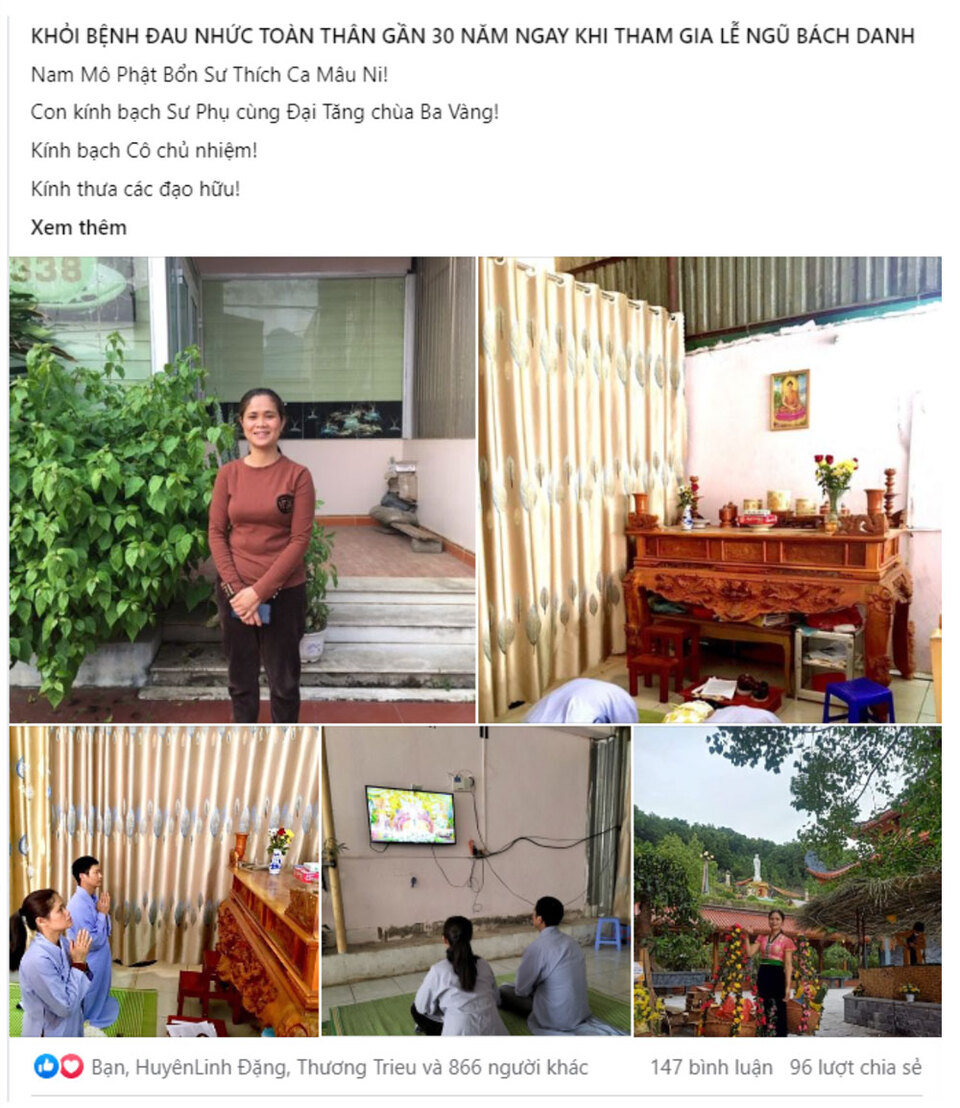 Chị Lương Thị Tuyết chia sẻ chuyển hóa vi diệu về bệnh tật của bản thân trên nhóm Cảm nhận hạnh phúc mỗi ngày