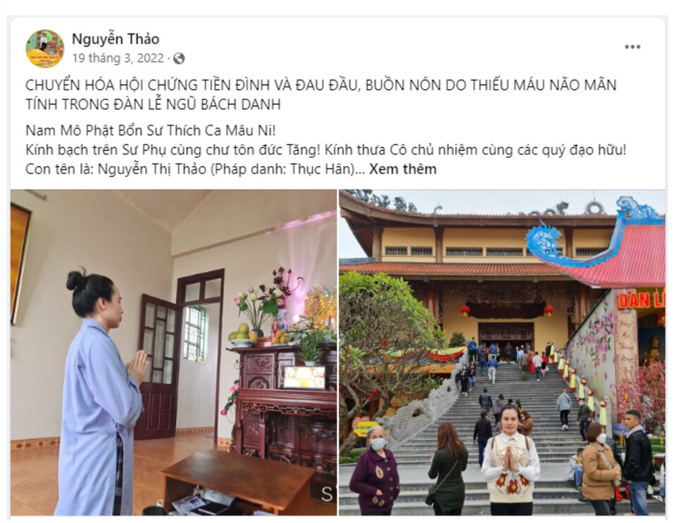 Lễ Ngũ Bách Danh đã mang lại hạnh phúc về sức khỏe cho chị Nguyễn Thị Thảo
