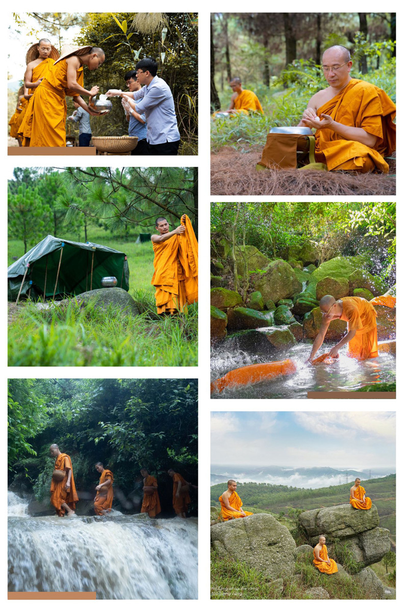 Chư Tăng chùa Ba Vàng thực hành hạnh đầu đà trong rừng
