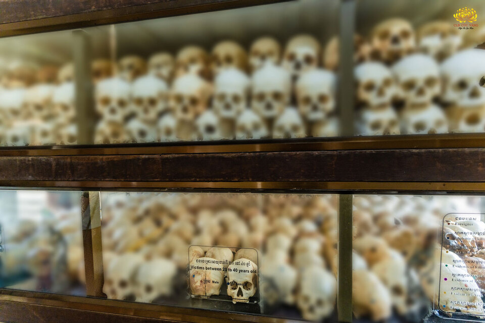 Khoảng 8 ngàn hộp sọ của các nạn nhân được lưu giữ tại đài tưởng niệm.