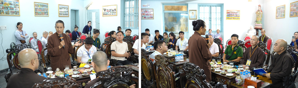 Cô Phạm Thị Yến đại diện CLB Cúc Vàng tham gia họp công tác tổ chức và điều hành lễ chiêm bái Xá lợi Phật tại TP. Đà Nẵng cùng chư Tôn đức Tăng và các bộ phận hỗ trợ