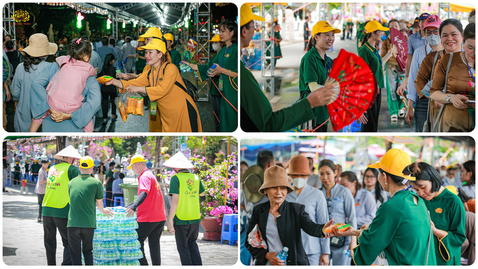 Phật tử hoan hỷ phụng sự trong công hạnh Bồ đề, hỗ trợ người dân chiêm bái Xá lợi Đức Thế Tôn tại TP. Đà Nẵng