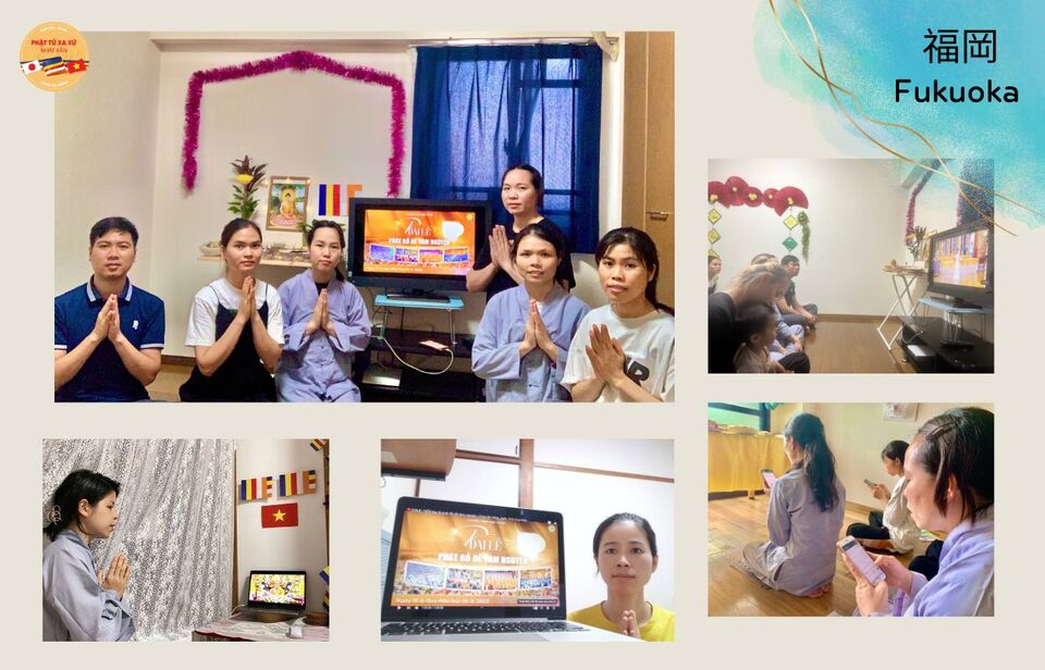 Các Phật tử thuộc đạo tràng Phật tử xa xứ Nhật Bản tại Fukuoka