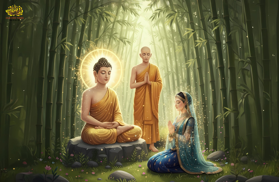 Ngay khi nghe Đức Phật thuyết giảng về khổ đau ràng buộc của ái dục, quý phi Khema liền chứng quả A-la-hán (ảnh minh họa)