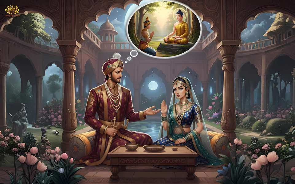 Dù được vua Tần Bà Sa La nhiều lần tạo duyên cho quý phi Khema đến gặp Đức Phật, nhưng nàng đều khước từ (ảnh minh họa)