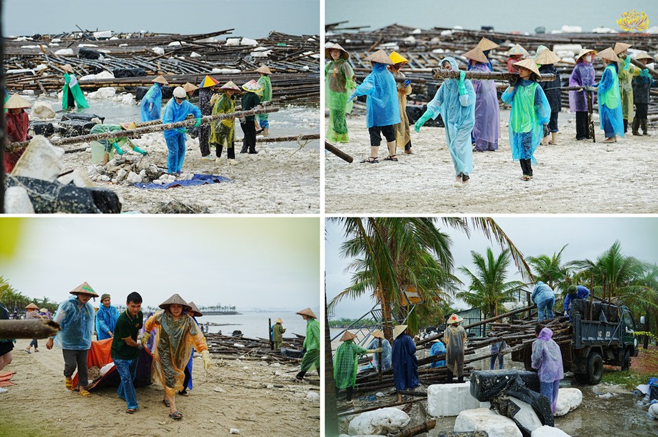 Lợi hành nhiếp là hành động đem lại lợi ích cho người khác (Hình ảnh Phật tử chung tay dọn dẹp địa điểm công cộng)