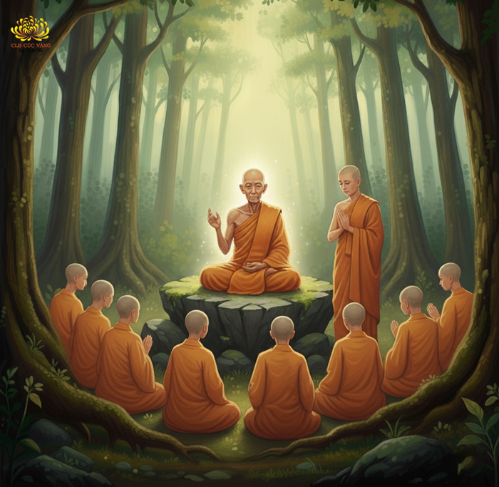 Tôn giả Bàn Đặc thuyết Pháp khiến các Tỳ-kheo Ni hoan hỷ nhất tâm lắng nghe và chứng đắc quả A-la-hán (ảnh minh họa)