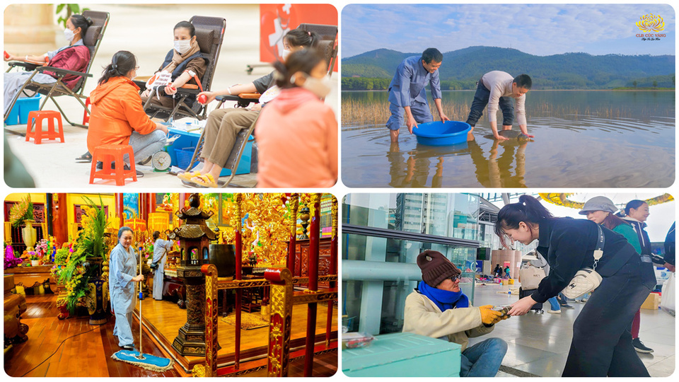 Nên làm việc thiện nơi Tam Bảo, bố thí, giúp đỡ mọi người,... rồi hồi hướng phước báu đến cho gia tiên trong cõi tâm linh bớt khổ (ảnh minh họa)