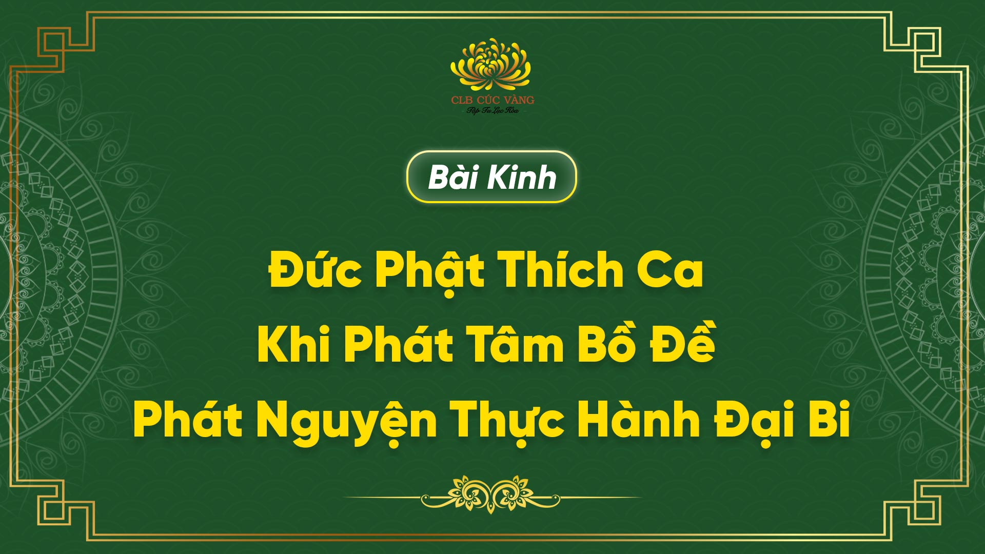 Kinh: Đức Phật Thích Ca Khi Phát Tâm Bồ Đề Phát Nguyện Thực Hành Đại Bi