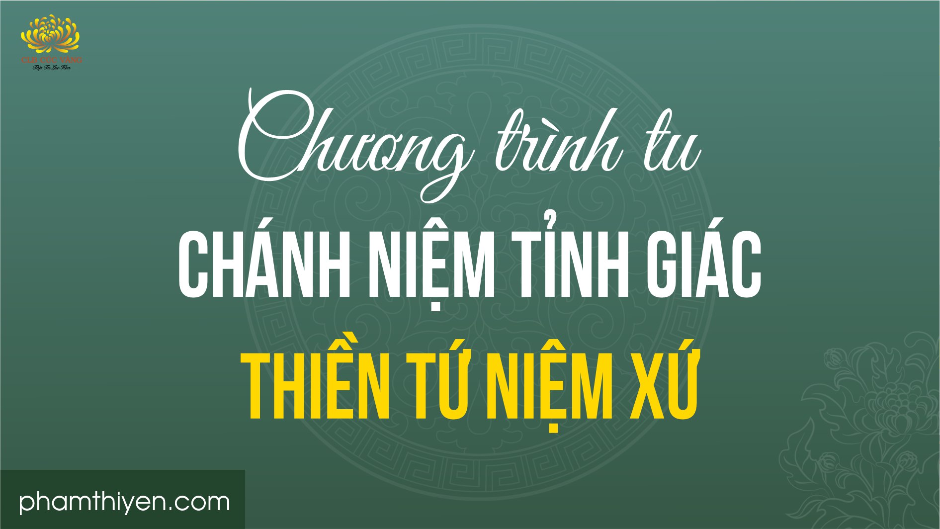 Chương trình tu Chánh niệm, tỉnh giác, thiền Tứ Niệm Xứ