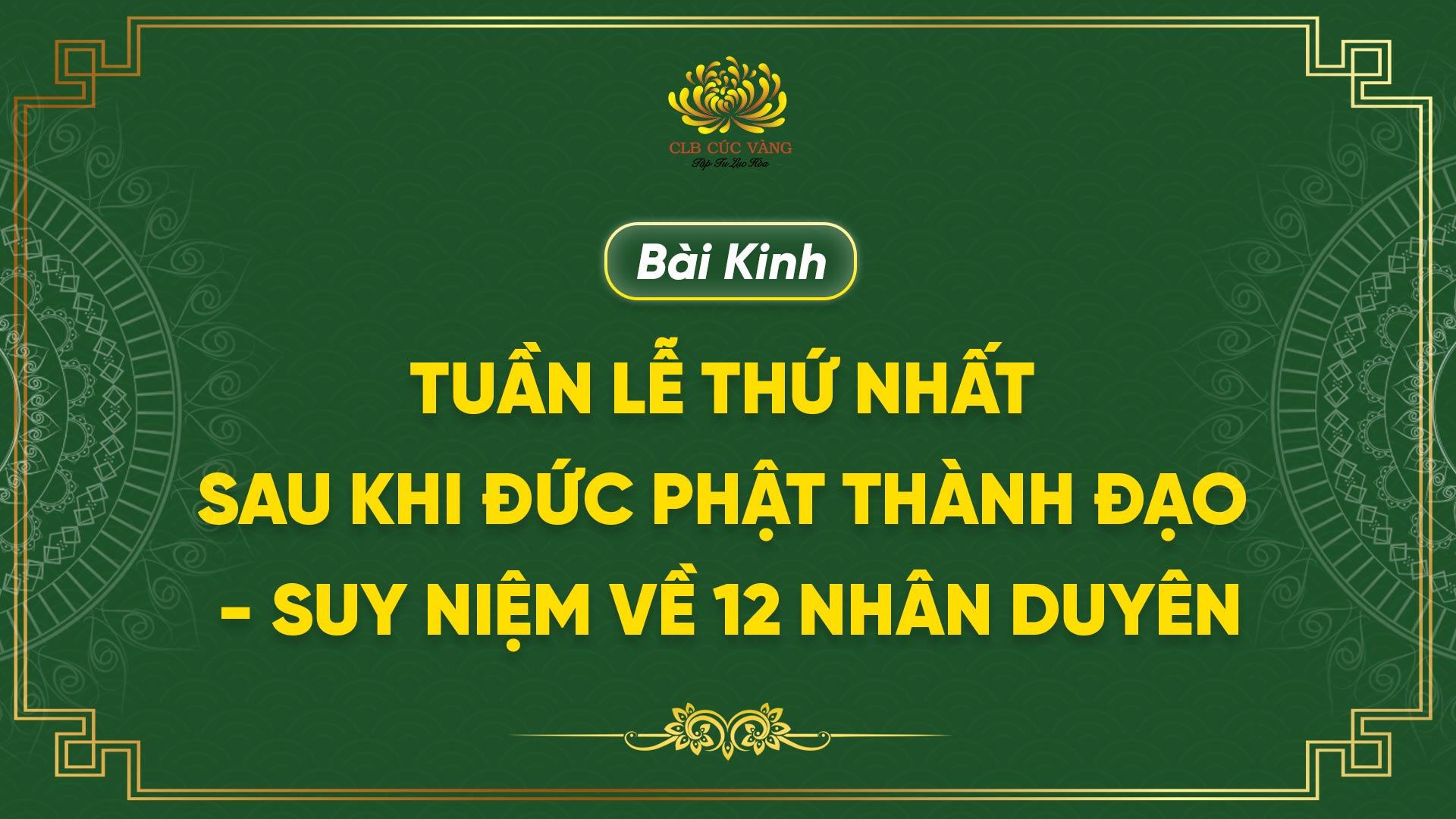 Kinh Tuần Lễ Thứ Nhất Sau Khi Đức Phật Thành Đạo - Suy Niệm Về 12 Nhân Duyên