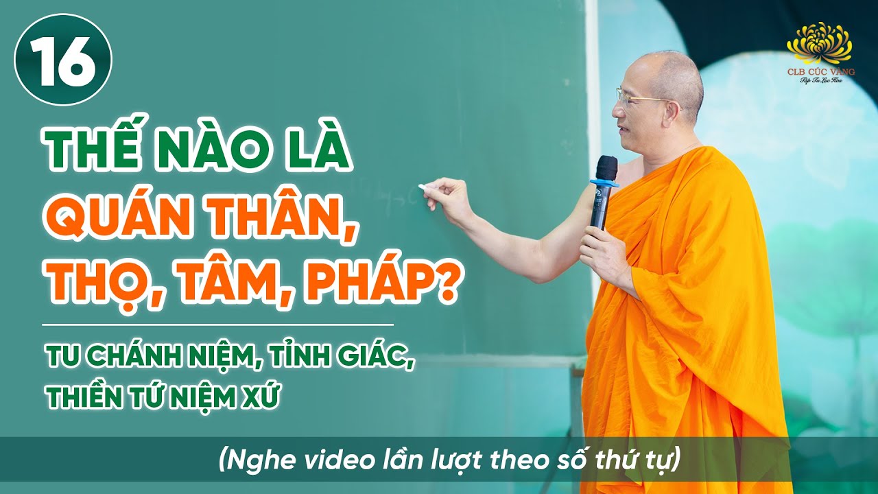 Thế nào là quán thân, thọ, tâm, pháp? | Niệm thân - Thiền Tứ Niệm Xứ | Bài số 16