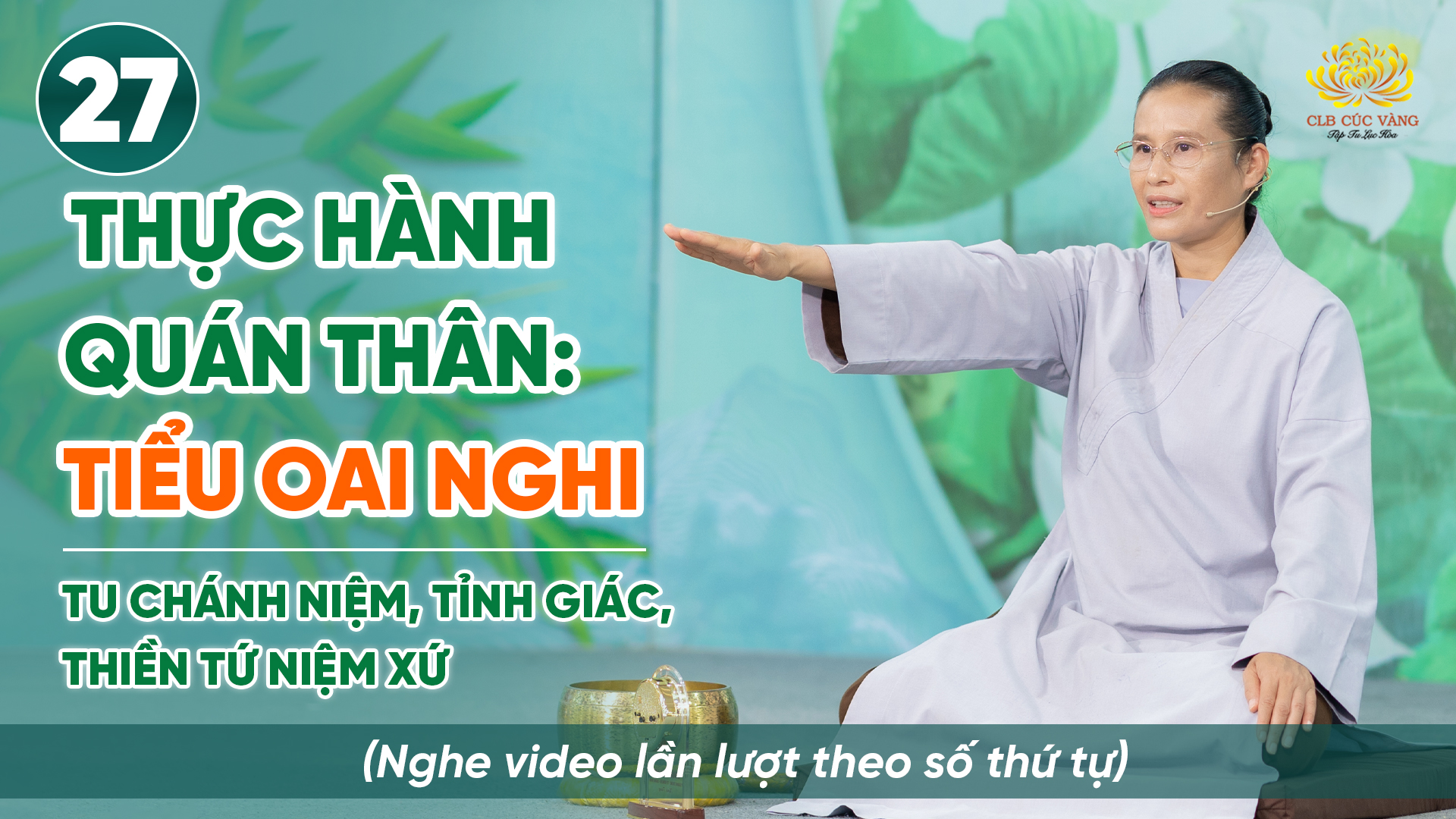 Thực hành quán thân: Tiểu oai nghi | Niệm thân - Thiền Tứ Niệm Xứ | Bài số 27