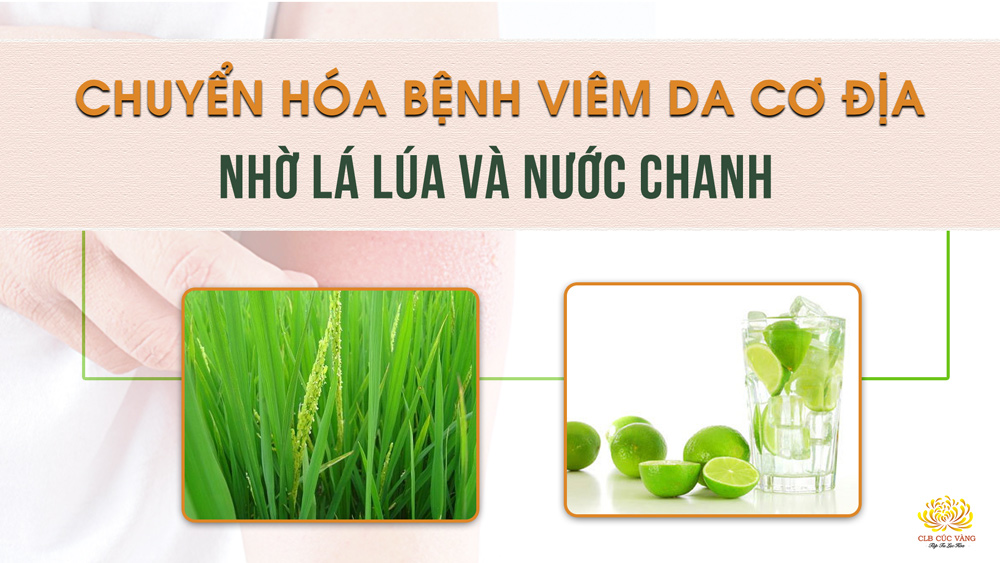 Chuyển hóa bệnh viêm da cơ địa nhờ sử dụng lá lúa và nước chanh