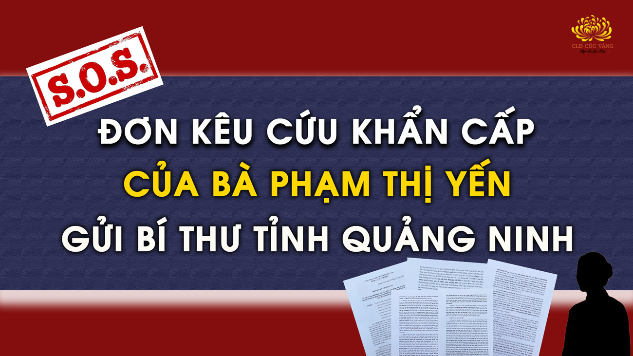 Đơn kêu cứu khẩn cấp của bà Phạm Thị Yến gửi bí thư tỉnh ủy Quảng Ninh