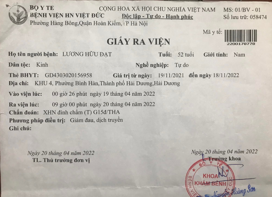 Các bác sĩ hội chẩn bệnh viện Việt Đức thông báo về tình trạng của chú Đạt  