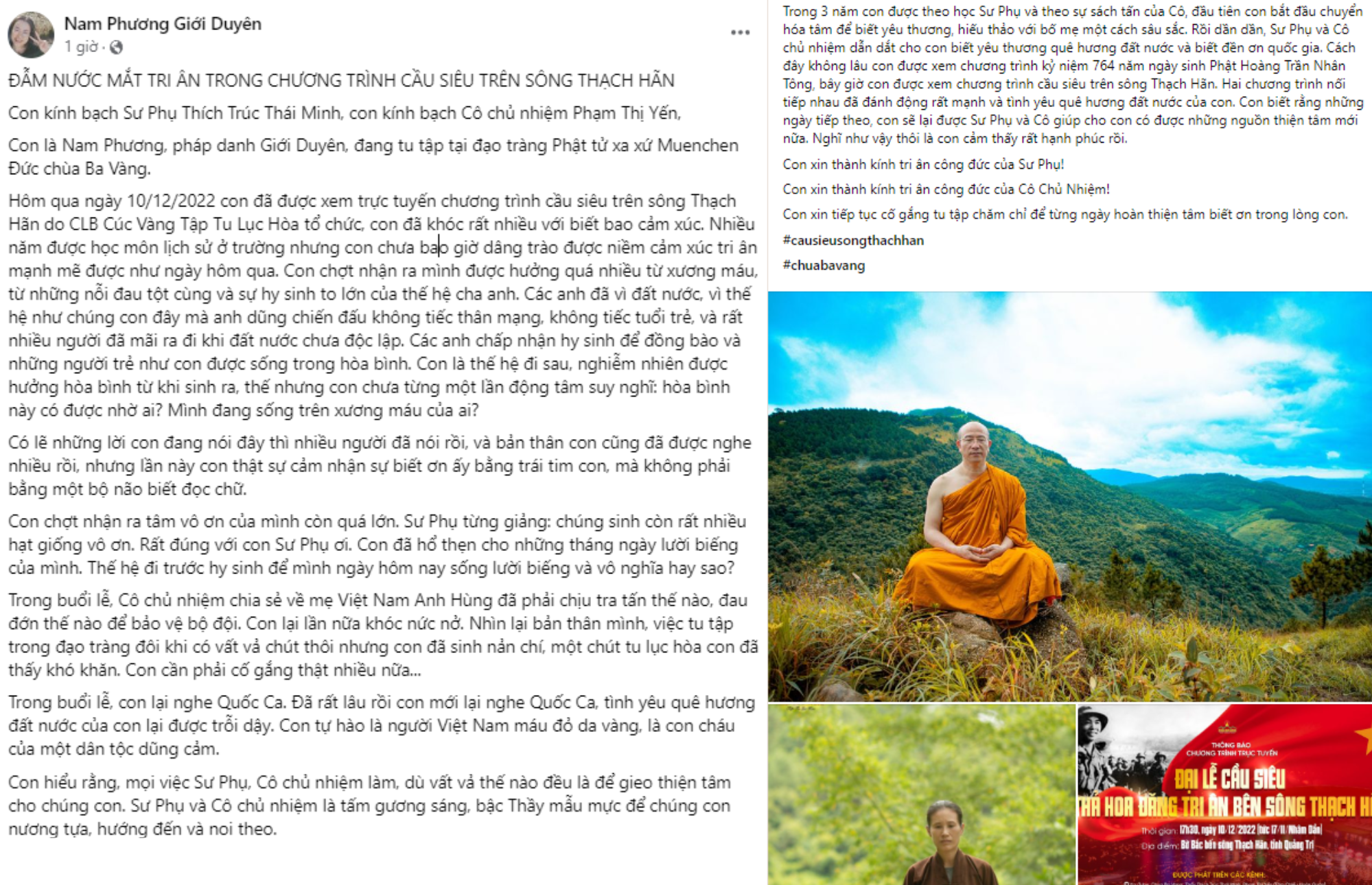 Phật tử Nam Phương chia sẻ cảm nhận trên nhóm  Cảm nhận hạnh phúc mỗi ngày