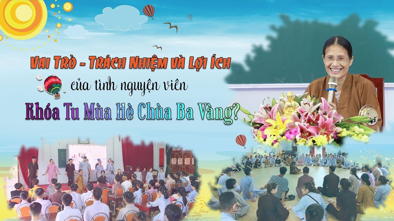 Cô Phạm Thị Yến chia sẻ với các bạn trẻ trong buổi tập huấn tình nguyện viên Khóa tu mùa hè